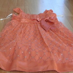 A peach dress